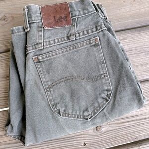 Lee Riveted 90s vintage olive green‎ jeans size 10 short